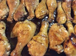 After 10 more minutes I basted them again all over. And turned them over.